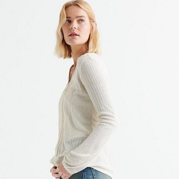 Lucky Brand Solid Woven Drop Needle Peasant - Picture 4 of 16